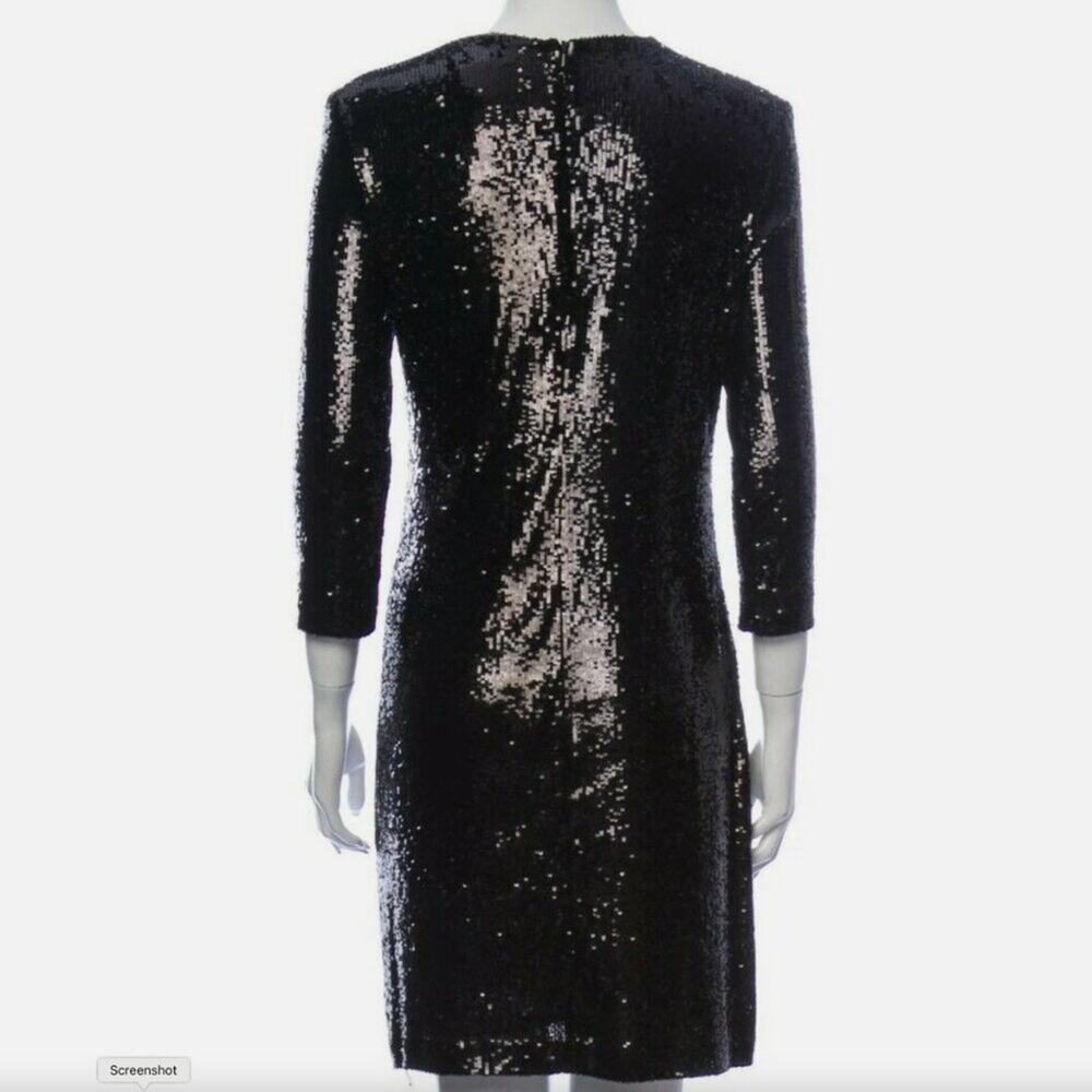 Tory Burch Black Sequin Shift Dress XS Elegant Evening Cocktail NWT - Picture 9 of 9